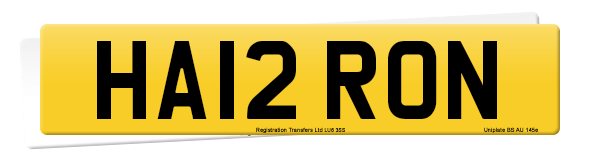 Registration number HA12 RON